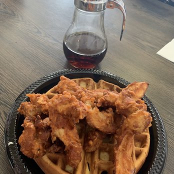 Aunties Cafe - Karaage and waffles with syrup. - Breakfast & Brunch Near Me - Gardena, California Aunties Cafe - Karaage and waffles with syrup. - Breakfast & Brunch Near Me - Gardena, California