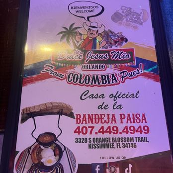 Fonda Dulce Jesus Mio - Menu - Colombian Near Me - Kissimmee, Florida