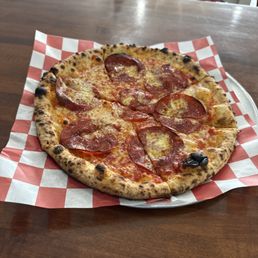 Pepperoni Pizza w hot honey drizzle