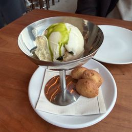 Fig leaf ice cream with madelines Fig leaf ice cream with madelines
