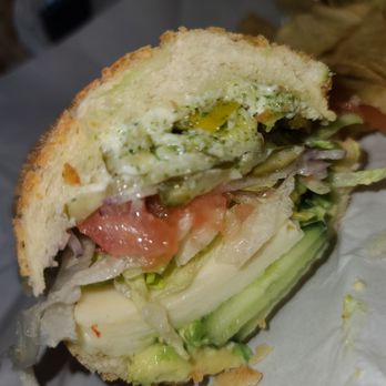 Mr. Pickles Sandwich Shop - This is their Veggie with extra garlic sauce, extra pickles, extra onions, extra pepperchini & the cheese is pepperjack mixed with provolone - Sandwiches Near Me - Fair Oaks, California Mr. Pickles Sandwich Shop - This is their Veggie with extra garlic sauce, extra pickles, extra onions, extra pepperchini & the cheese is pepperjack mixed with provolone - Sandwiches Near Me - Fair Oaks, California