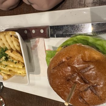 Burgerhaus - Hays burger with cheesy waffle fries - American Near Me - Valparaiso, Indiana