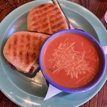 Spoons Cafe - The Big Tex Panini with Tomato Basil Soup - American Near Me - McKinney, Texas