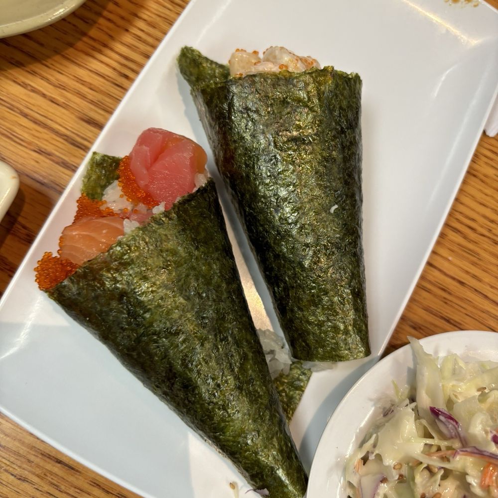 Rainbow Hand Roll and Special Scallop Hand Roll Rainbow Hand Roll and Special Scallop Hand Roll