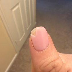 Blush Nail Bar & Spa - Chipped nail after two days.