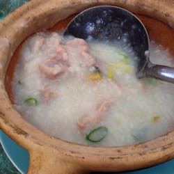 Panda Kitchen - Preserved egg and pork congee