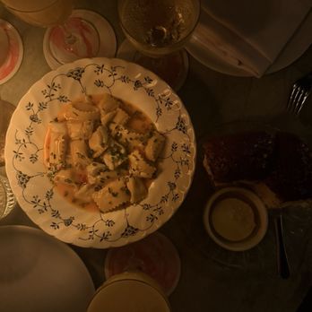 Sunny's Steakhouse - Corn Agnolotti with blue crab and saffron - Cocktail Bars Near Me - Miami, Florida