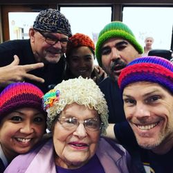 Brookdale Oceanside - Mom knitted these hats for the staff at Brookdale