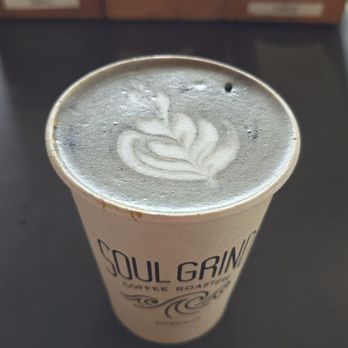 Soul Grind Coffee Roasters - Charcoal Latte - Coffee & Tea Near Me - Pacifica, California Soul Grind Coffee Roasters - Charcoal Latte - Coffee & Tea Near Me - Pacifica, California
