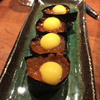 Sushi Sake - Salmon roe with quail egg. Yum - Japanese Near Me - Richardson, Texas