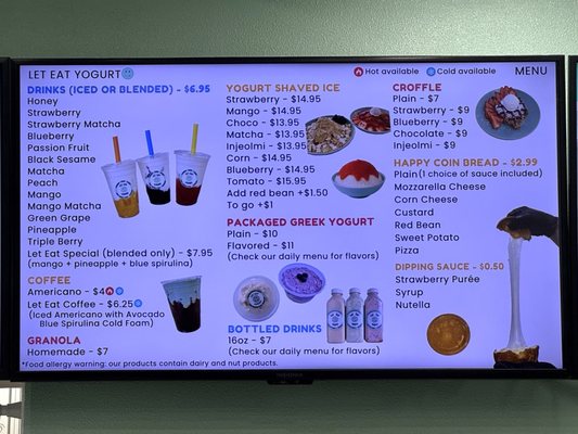 Menu photo 3 Let Eat Yogurt Buena Park, CA Menu photo 3 Let Eat Yogurt Buena Park, CA
