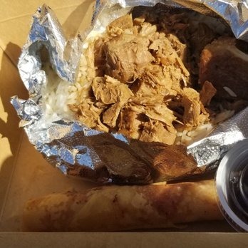 Elsie's Egg Rolls - Pork Adobo with Rice and 3x Lumpia - Filipino Near Me - Hutto, Texas Elsie's Egg Rolls - Pork Adobo with Rice and 3x Lumpia - Filipino Near Me - Hutto, Texas