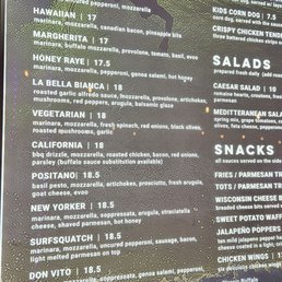 Pizza menu Pizza menu