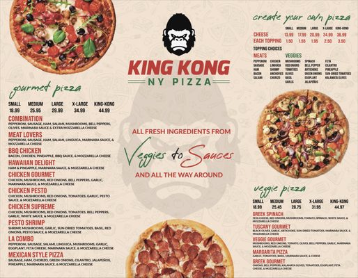 Menu photo 1 King Kong NY Pizza San Jose, CA Menu photo 1 King Kong NY Pizza San Jose, CA