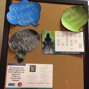 NTouch BodyWork & Healing Arts - Board by front door - Massage Near Me - Modesto, California NTouch BodyWork & Healing Arts - Board by front door - Massage Near Me - Modesto, California
