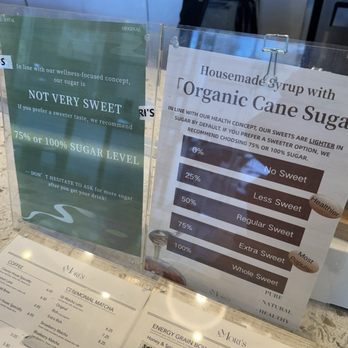 Mori’s - sweetness level - Coffee & Tea Near Me - Irvine, California