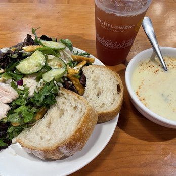 Wildflower - 1/2 portion Asian Salad w/Chicken Potato Cream Cheese soup, Arnold Palmer drink - Sandwiches Near Me - Phoenix, Arizona
