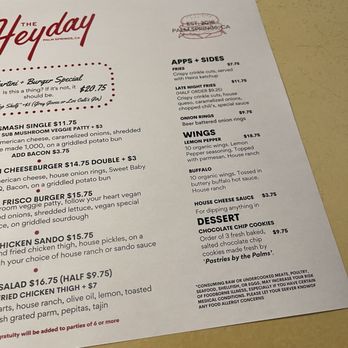 The Heyday - Burgers Near Me - Palm Springs, California The Heyday - Burgers Near Me - Palm Springs, California