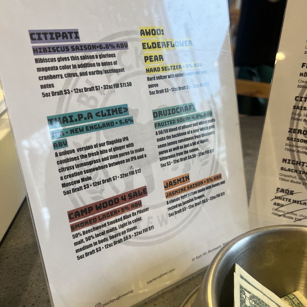 Black Pug Brewing - Beers On Tap (12/13/25) - Breweries Near Me - Brunswick, Maine Black Pug Brewing - Beers On Tap (12/13/25) - Breweries Near Me - Brunswick, Maine