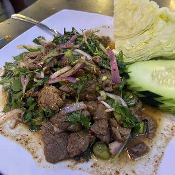 Ocean Blue Oyster Bar - Crying Tiger Salad - MY FAVORITE! - Seafood Near Me - Austin, Texas Ocean Blue Oyster Bar - Crying Tiger Salad - MY FAVORITE! - Seafood Near Me - Austin, Texas