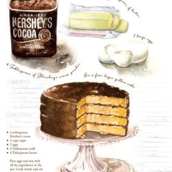 Custom recipe illustration done with watercolors and Adobe Illustrator