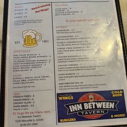 Inn Between - Menu
