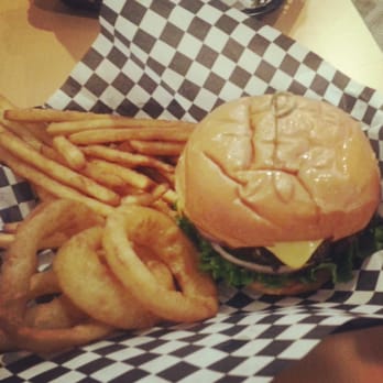 Grinderz - Double cheese with 50/50 fries and rings! - Burgers Near Me - Huntington Beach, California