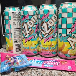 4 Arizona Iced Teas, 2 snacks (will set you back $10+) 4 Arizona Iced Teas, 2 snacks (will set you back $10+)