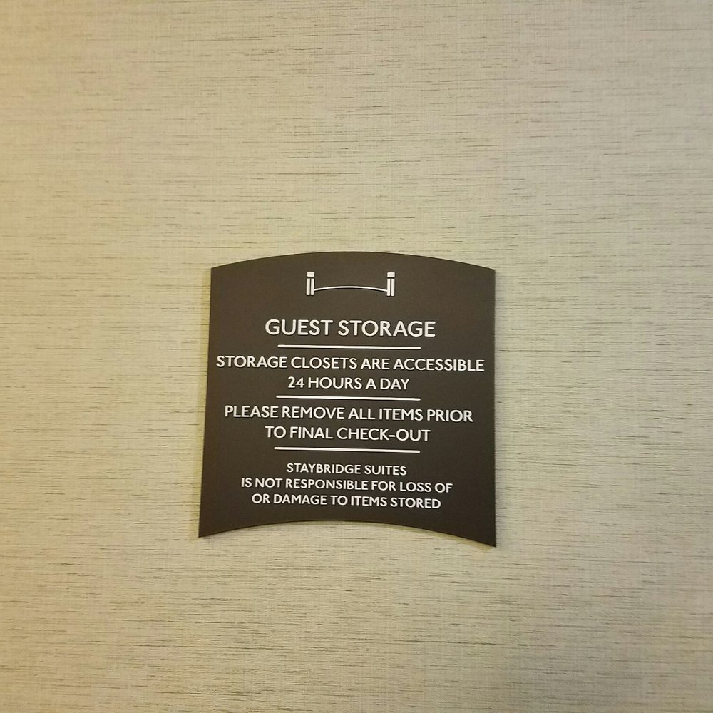 Staybridge Suites - Closet sign - Hotels Near Me - Plantation, Florida Staybridge Suites - Closet sign - Hotels Near Me - Plantation, Florida