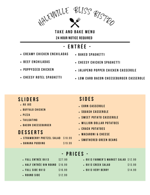 Menu photo 2 Southern Bliss Bistro Haleyville, AL
