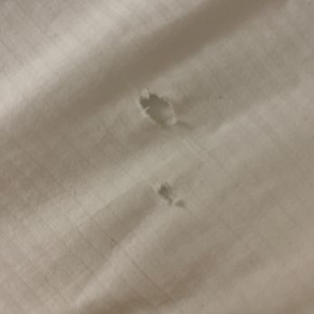 Hilton Providence - Our bed sheets at the Hilton providence.  The parking lot is soo tight and full! Lucky I have handicap and they gave me a spot! - Hotels Near Me - Providence, Rhode Island