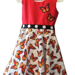 Aurelia's Boutique - Beautiful Monarch Butterfly hand-crafted dress. Sizes 1-10 years old