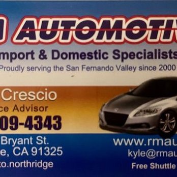 RM Automotive - Their business card - Auto Repair Near Me - Northridge, California RM Automotive - Their business card - Auto Repair Near Me - Northridge, California