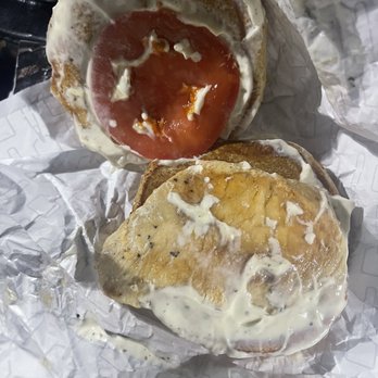 Wendy's - Second attempt at the Asiago sandwhich. Chicken, tomato, and a bunch of sauce. - Burgers Near Me - San Bernardino, California Wendy's - Second attempt at the Asiago sandwhich. Chicken, tomato, and a bunch of sauce. - Burgers Near Me - San Bernardino, California