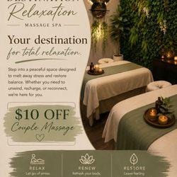 Destination Relaxation - "Escape the stress of everyday life and step into pure relaxation at Destination Relaxation Massage Spa.  Located at 400 Ernest W Barrett