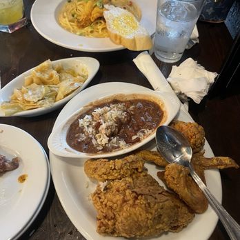 Morrow's - Fried chicken breast and 2 fried chicken wings . Red beans and rice and cabbage . Crawshish pasta with catfish . - Cajun/Creole Near Me - New Orleans, Louisiana Morrow's - Fried chicken breast and 2 fried chicken wings . Red beans and rice and cabbage . Crawshish pasta with catfish . - Cajun/Creole Near Me - New Orleans, Louisiana