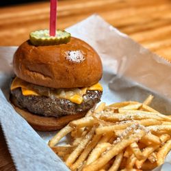 Camino - $5 cheeseburger Monday special, with a side of fries.