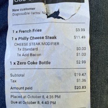 Shah's Halal Food - My receipt ! A good deal ! - Halal Near Me - West Springfield, Massachusetts