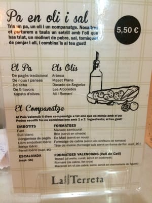 Menu photo 4 La Terreta Barcelona, B