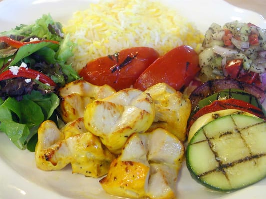 Photo of Sorrento Grill - Herndon, VA, US. Sorrento's Grilled Chicken Kabob Platter