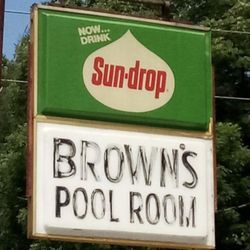 Brown's Poolroom & Grill - Sign outside