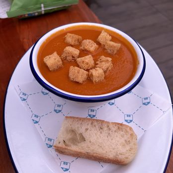 Blue Barn-Steiner - Tomato Basil Soup (minus the cheese & chives) with Focaccia on the side - Sandwiches Near Me - San Francisco, California Blue Barn-Steiner - Tomato Basil Soup (minus the cheese & chives) with Focaccia on the side - Sandwiches Near Me - San Francisco, California
