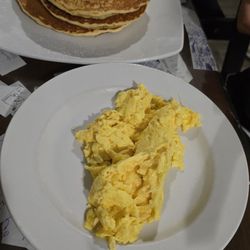 Mr. Baldy's Family Restaurant - High stack pancakes and 2 eggs