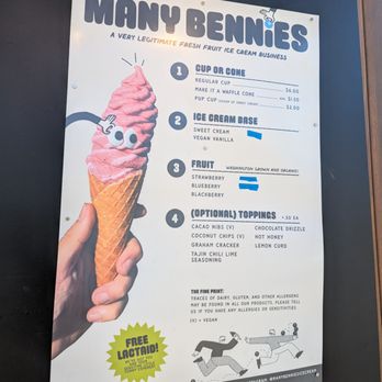 Many Bennies - Menu (Jun 2025) - Ice Cream & Frozen Yogurt Near Me - Seattle, Washington Many Bennies - Menu (Jun 2025) - Ice Cream & Frozen Yogurt Near Me - Seattle, Washington