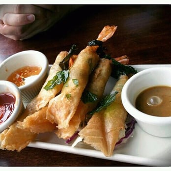 Roat Osha - Basil Wrapped Shrimp Appetizer $8.50 with dipping sauces - Thai Near Me - Minneapolis, Minnesota Roat Osha - Basil Wrapped Shrimp Appetizer $8.50 with dipping sauces - Thai Near Me - Minneapolis, Minnesota