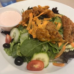 Delicious dressing with the garden salad. I added Buffalo tenders and they were delicious Delicious dressing with the garden salad. I added Buffalo tenders and they were delicious