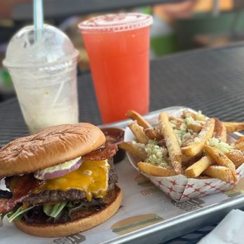 Oh My Burger - Lil Homie single Strawberry Lemonade Truffle fries - Burgers Near Me - Gardena, California Oh My Burger - Lil Homie single Strawberry Lemonade Truffle fries - Burgers Near Me - Gardena, California