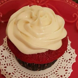The Cupcake House - The Cupcake House-Red Velvet Cupcake with cream cheese icing.