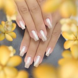 Happiness Nails & Spa - All white chrome nails