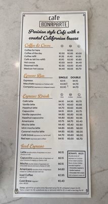 Menu photo 5 Cafe Bonaparte - Redondo Beach Redondo Beach, CA Menu photo 5 Cafe Bonaparte - Redondo Beach Redondo Beach, CA